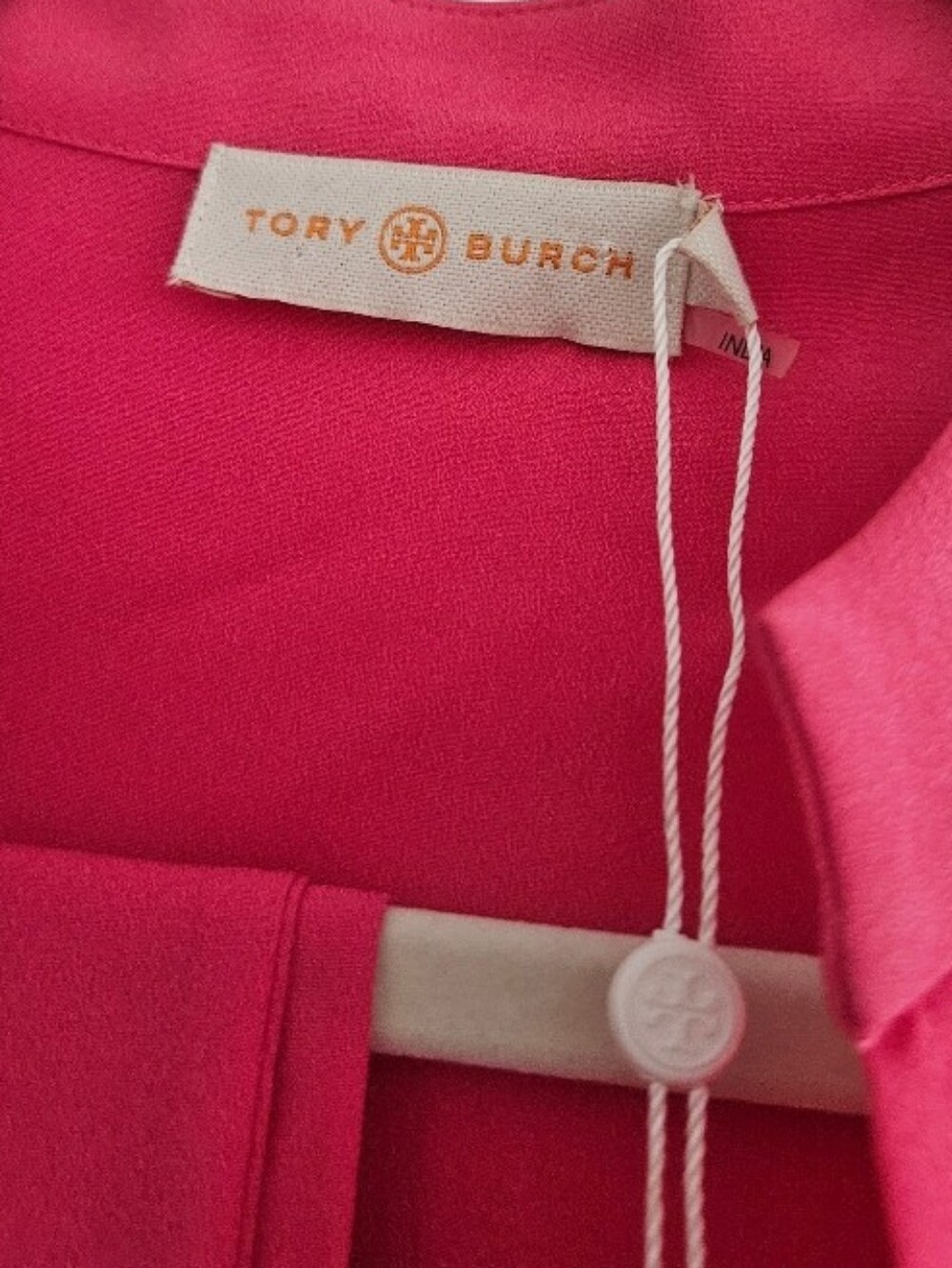 NWT Tory Burch JUDI Fuchsia Belted Front Slit Midi Dress - Picture 2 of 10